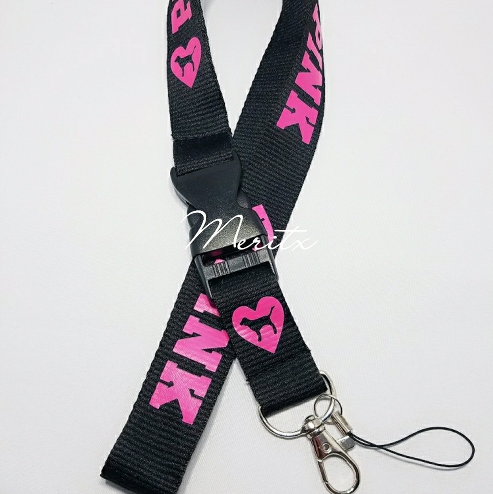 PINK lanyard/keychain/Id holder